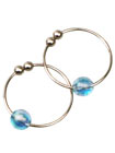 Crystal Bead Nipple Ring Silver Blue